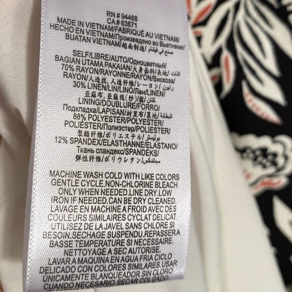 BCBG Maxazria Black and White Floral Print Midi Dress. Size 10. NWT - Picture 7 of 8